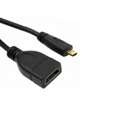 Кабель-переходник HDMI/F - HDMI/M micro, 15 см., ver 1.4