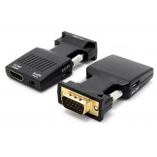 Адаптер конвертер VGA M-HDMI F, звук 