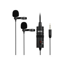 Микрофон петличный двойной BOYA BY-M1DM, 3.5мм