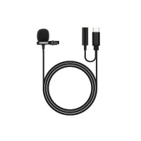 Микрофон петличный TypeC JH-042-A +3.5 мм для наушника, 3 м